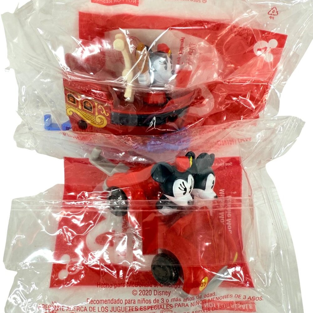 McDonalds Runaway Railway Trains Disney Mickey Mouse & Minnie Happy Meal Toy New